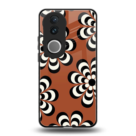 Earthy Bloom back phone cover | glass case for vivo v50