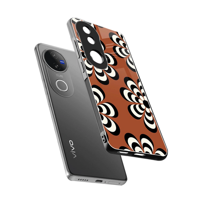 Earthy Bloom sleek vivo v50 cover with tempered glass back and TPU edges