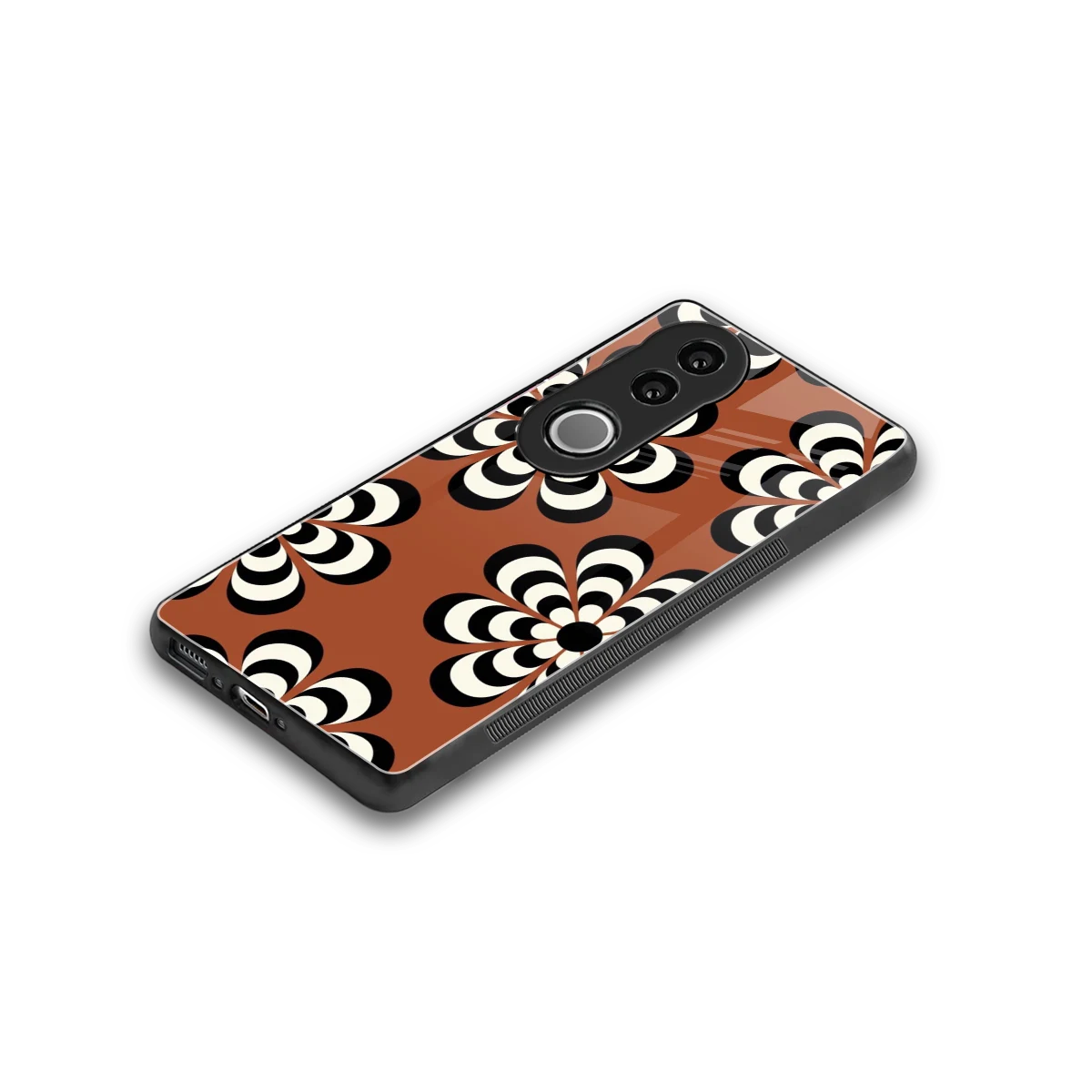 Earthy Bloom stylish phone case for vivo v50 | glossy glass and slim fit