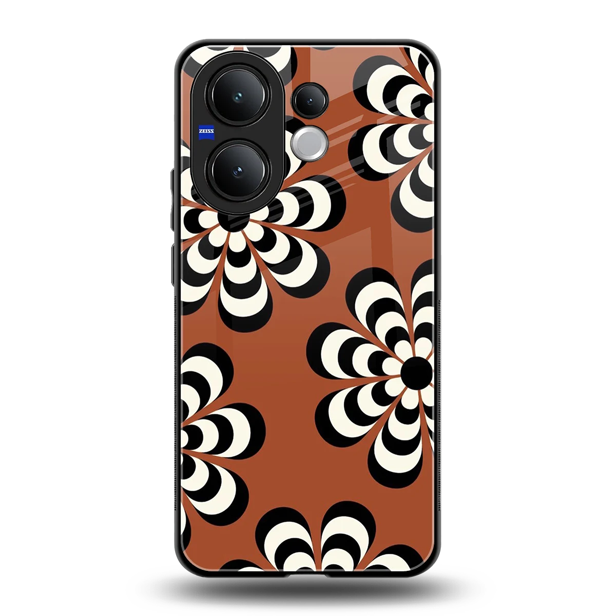 Earthy Bloom back phone cover | glass case for vivo v60