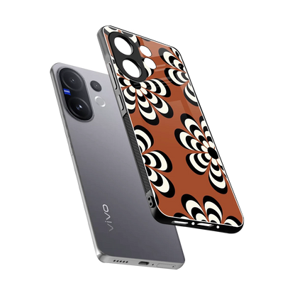 Earthy Bloom sleek vivo v60 cover with tempered glass back and TPU edges