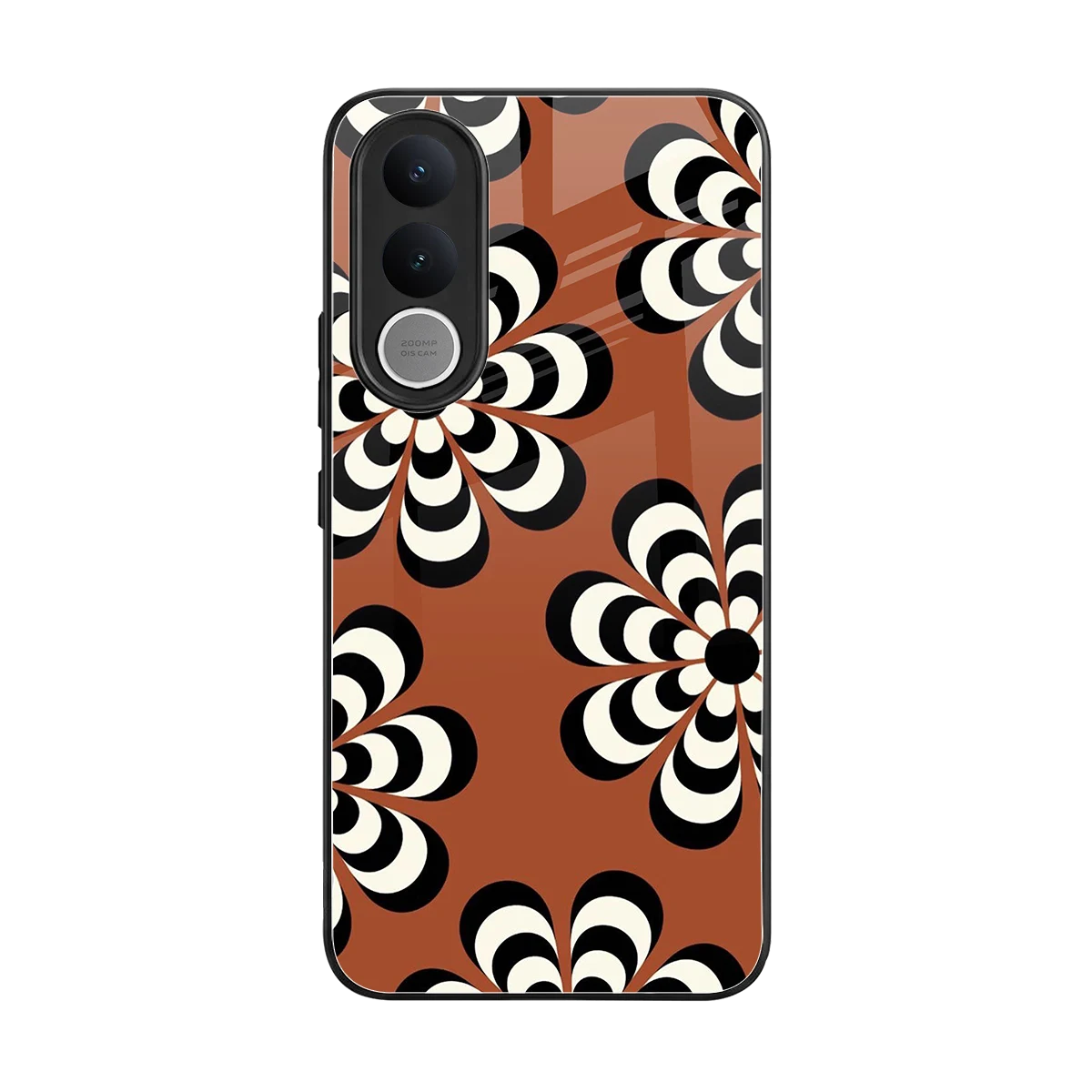 Earthy Bloom back phone cover | glass case for vivo v70 fe