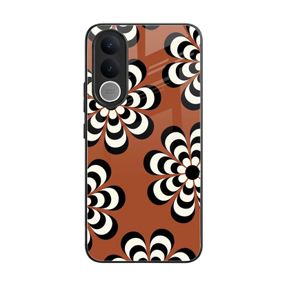 Earthy Bloom back phone cover | glass case for vivo v70 fe