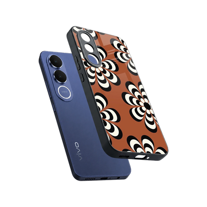Earthy Bloom sleek vivo v70 fe cover with tempered glass back and TPU edges