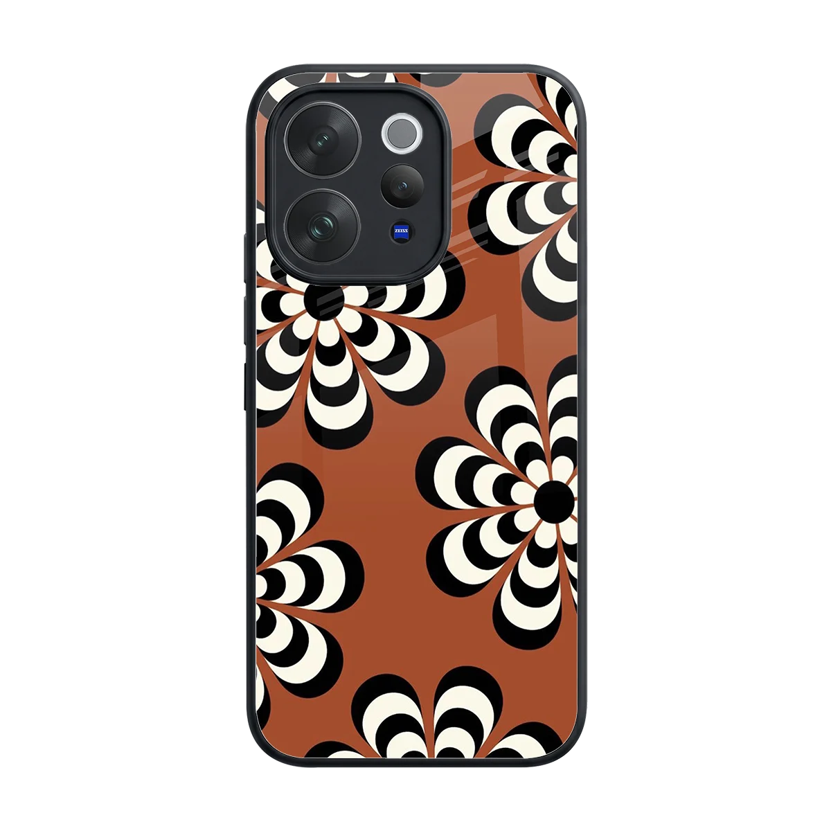 Earthy Bloom back phone cover | glass case for vivo v70 elite