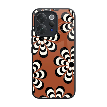 Earthy Bloom back phone cover | glass case for vivo v70 elite