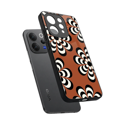 Earthy Bloom sleek vivo v70 elite cover with tempered glass back and TPU edges