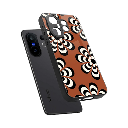 Earthy Bloom sleek vivo x200 fe cover with tempered glass back and TPU edges