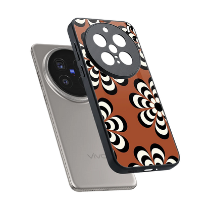 Earthy Bloom sleek vivo x200 pro cover with tempered glass back and TPU edges