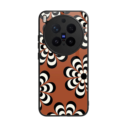 Earthy Bloom back phone cover | glass case for vivo x300 pro