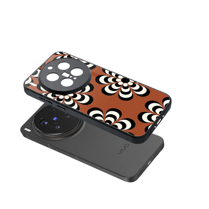 Earthy Bloom sleek vivo x300 pro cover with tempered glass back and TPU edges