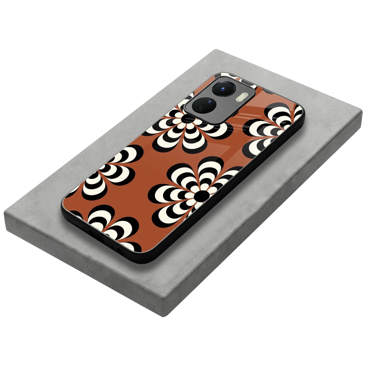 Earthy Bloom stylish phone case for vivo y16 | glossy glass and slim fit