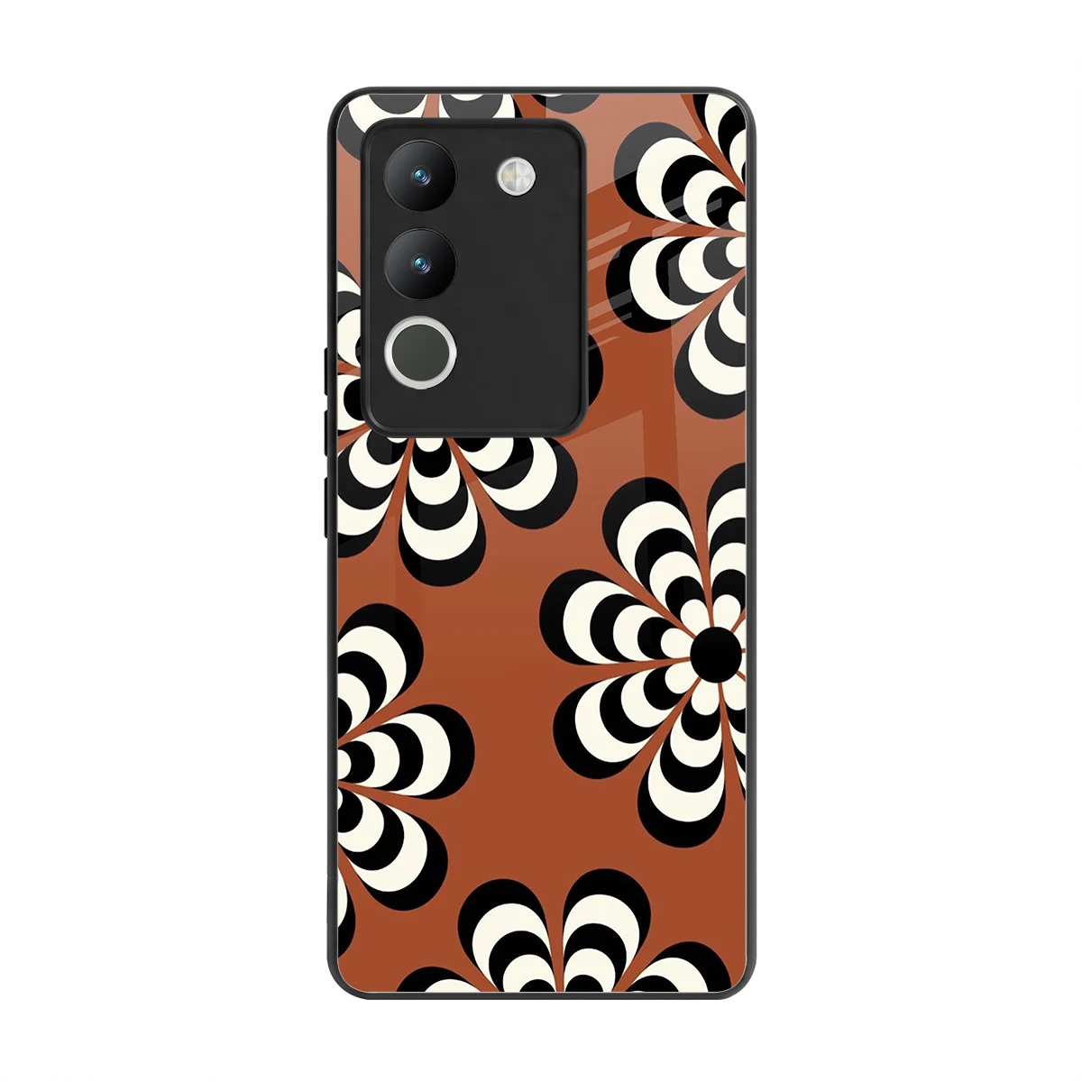 Earthy Bloom back phone cover | glass case for vivo y200 5g