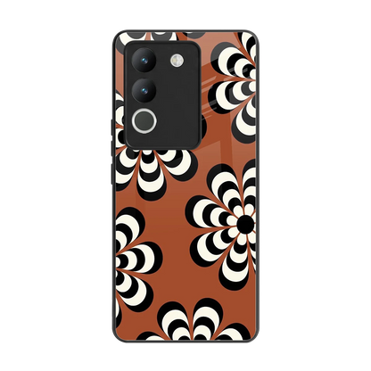 Earthy Bloom back phone cover | glass case for vivo y200 5g