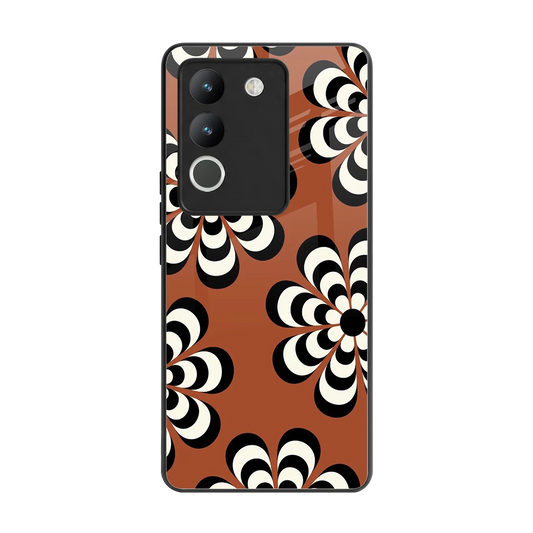 Earthy Bloom back phone cover | glass case for vivo y200 5g
