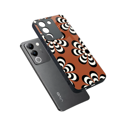 Earthy Bloom sleek vivo y200 5g cover with tempered glass back and TPU edges