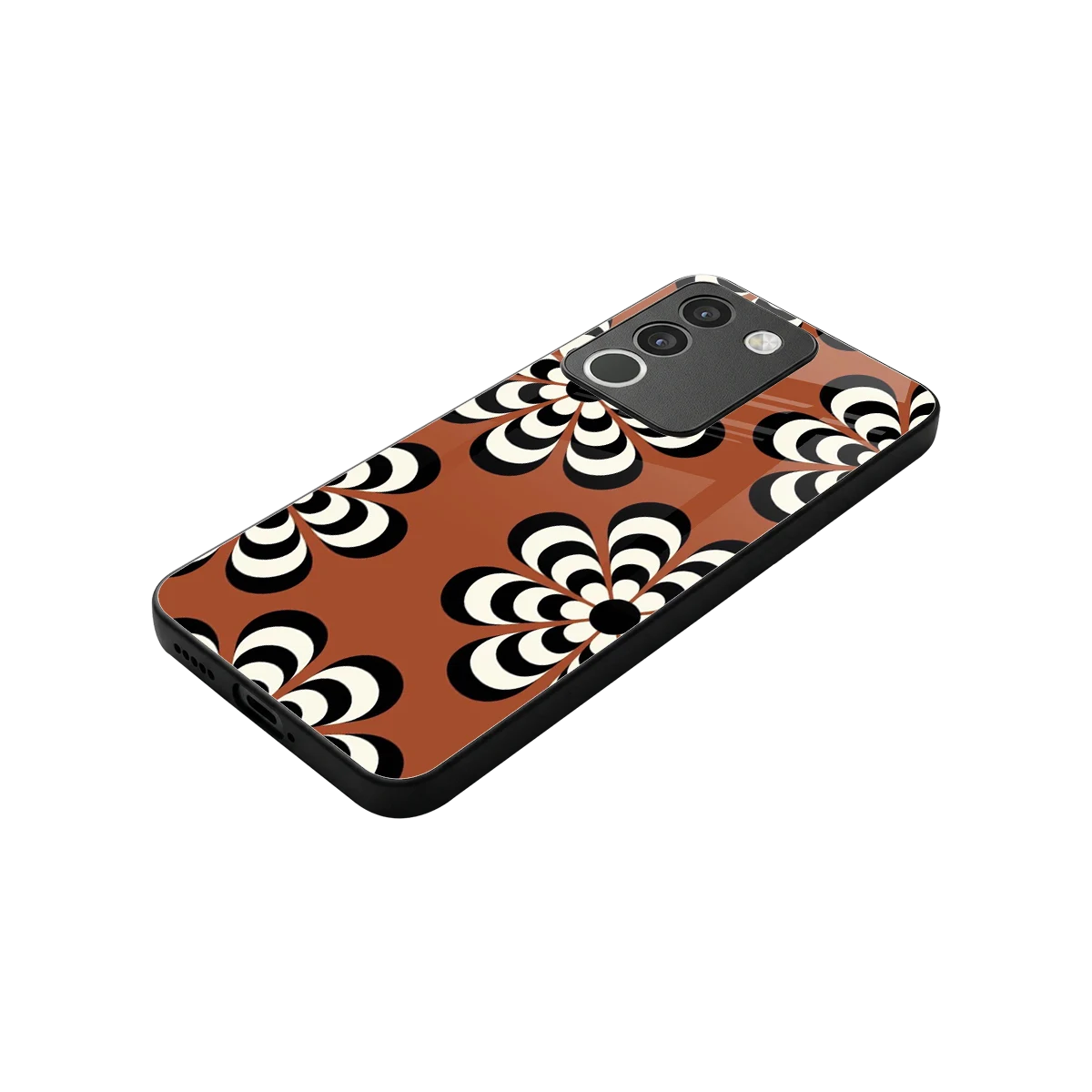 Earthy Bloom stylish phone case for vivo y200 5g | glossy glass and slim fit