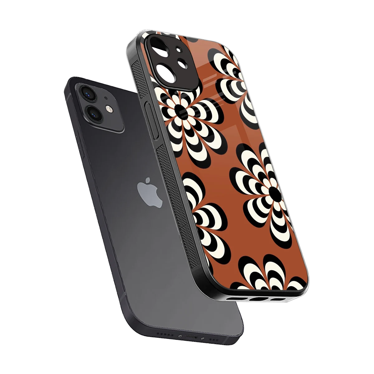 Earthy Bloom sleek iphone 11 cover with tempered glass back and TPU edges