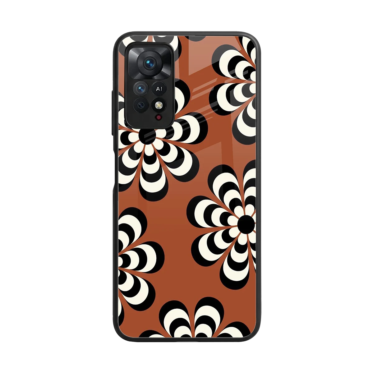 Earthy Bloom back phone cover | glass case for redmi note 11 pro