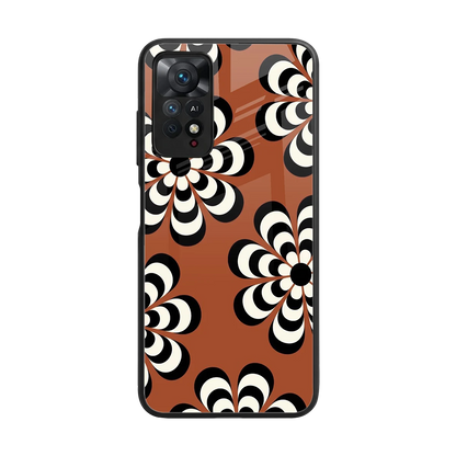 Earthy Bloom back phone cover | glass case for redmi note 11 pro