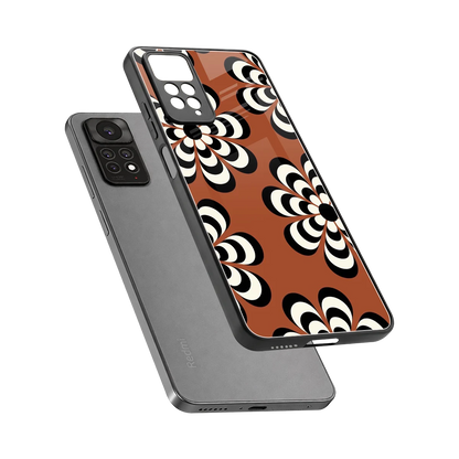 Earthy Bloom sleek redmi note 11 pro cover with tempered glass back and TPU edges