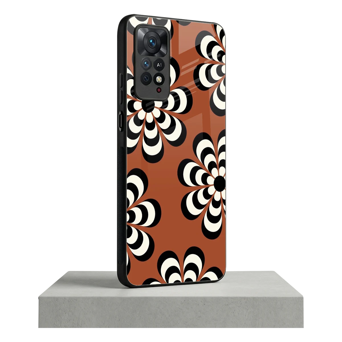 Earthy Bloom redmi note 11 pro mobile cover | shockproof glass phone case