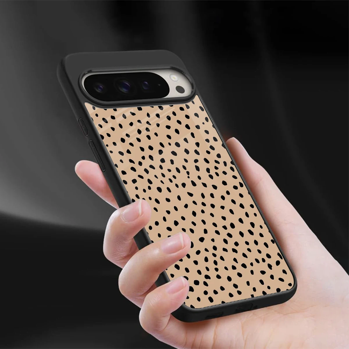 Earthy Terrain sleek google pixel 9 pro xl cover with tempered glass back and TPU edges