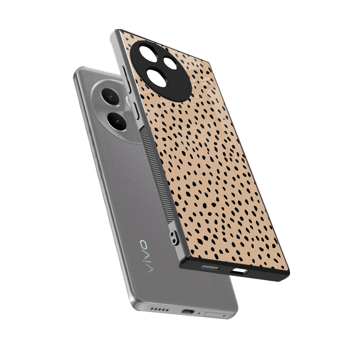 Earthy Terrain sleek vivo v30e cover with tempered glass back and TPU edges