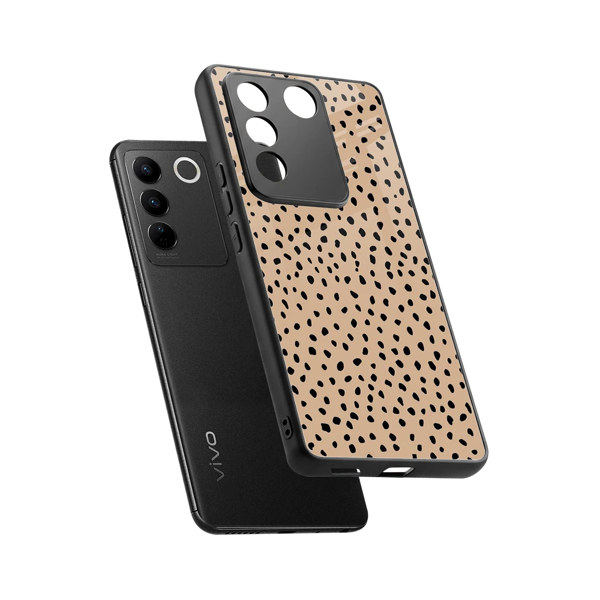 Earthy Terrain sleek vivo v27 5g cover with tempered glass back and TPU edges