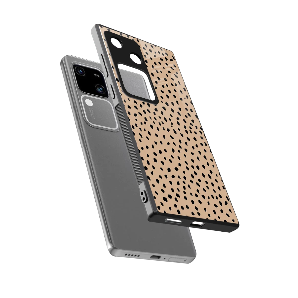 Earthy Terrain sleek vivo v30 cover with tempered glass back and TPU edges