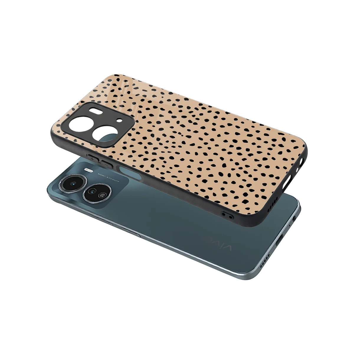 Earthy Terrain sleek vivo y16 cover with tempered glass back and TPU edges