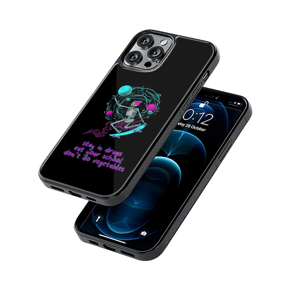 Protective Glass Back Phone Case Compatible with iPhone, Samsung, OnePlus, Pixel & More