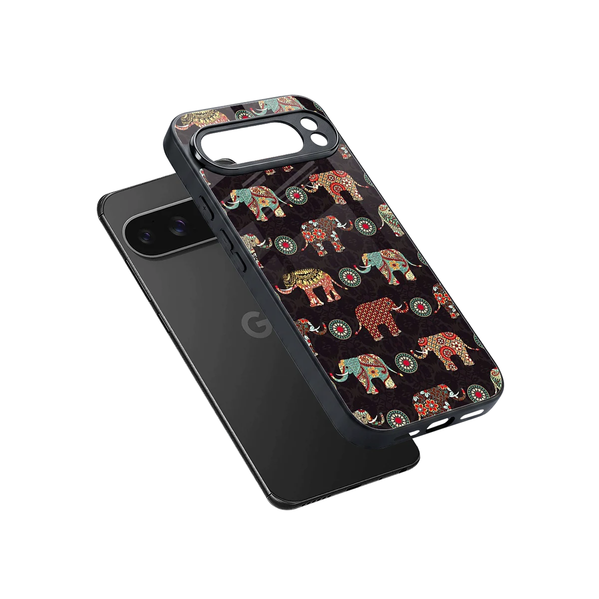Elephant Art sleek google pixel 10 pro xl cover with tempered glass back and TPU edges