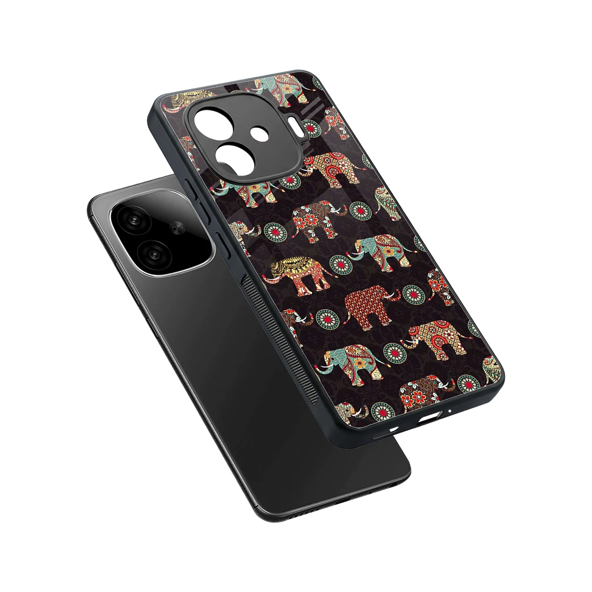 Elephant Art sleek iqoo neo 10r 5g cover with tempered glass back and TPU edges