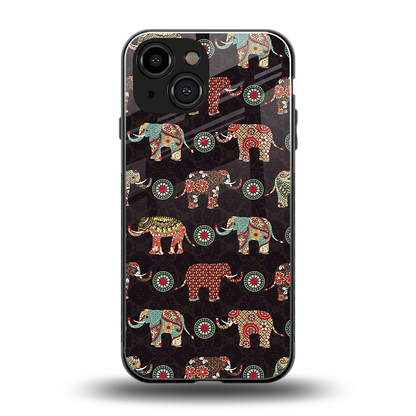 Elephant Art back phone cover | glass case for iphone 13 mini
