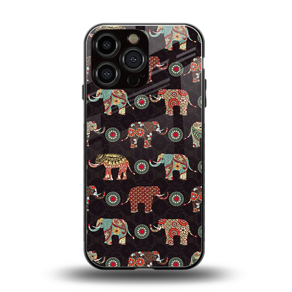Elephant Art back phone cover | glass case for iphone 14 pro max