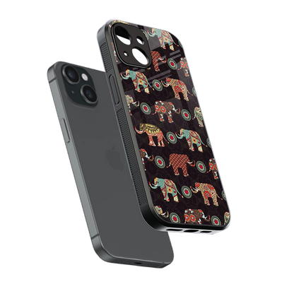 Elephant Art sleek iphone 13 cover with tempered glass back and TPU edges