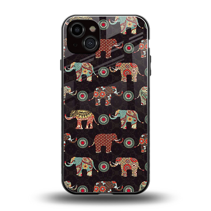 Elephant Art back phone cover | glass case for iphone 15 plus
