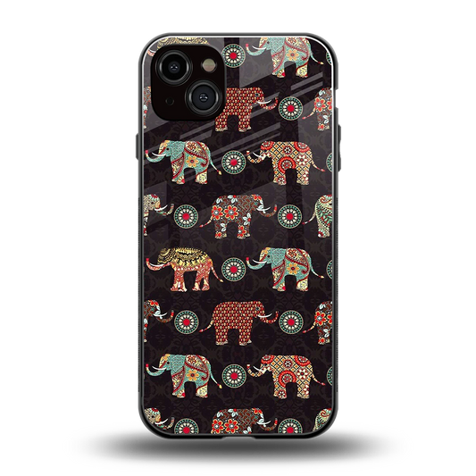 Elephant Art back phone cover | glass case for iphone 15 plus