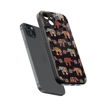 Elephant Art sleek iphone 14 plus cover with tempered glass back and TPU edges