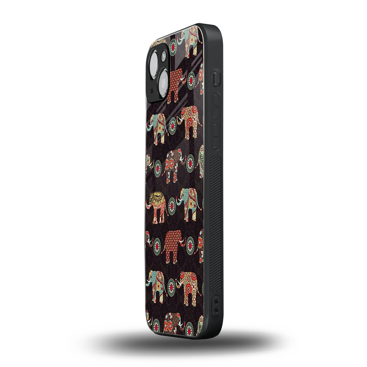 Elephant Art iphone 15 mobile cover | shockproof glass phone case