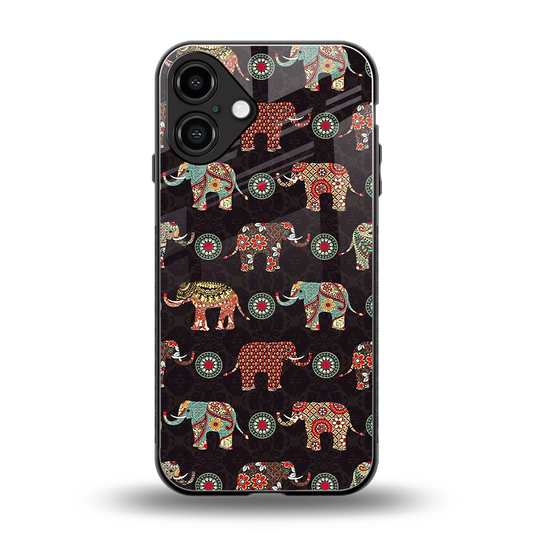 Elephant Art back phone cover | glass case for iphone 16 plus