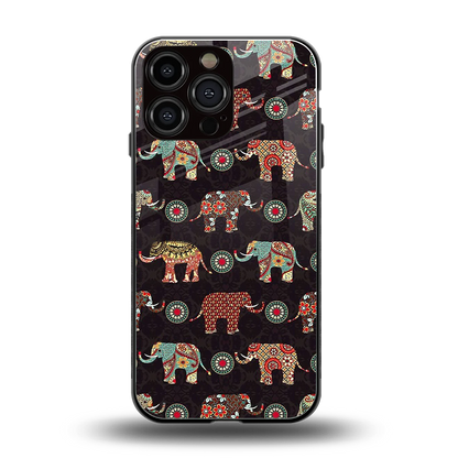 Elephant Art back phone cover | glass case for iphone 16 pro max