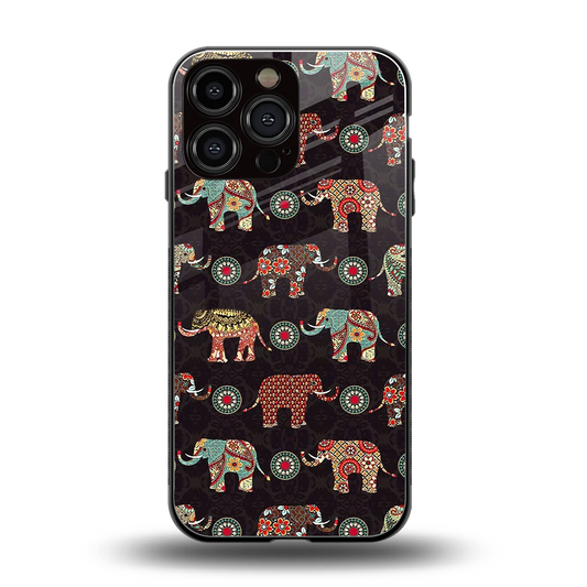 Elephant Art back phone cover | glass case for iphone 16 pro max