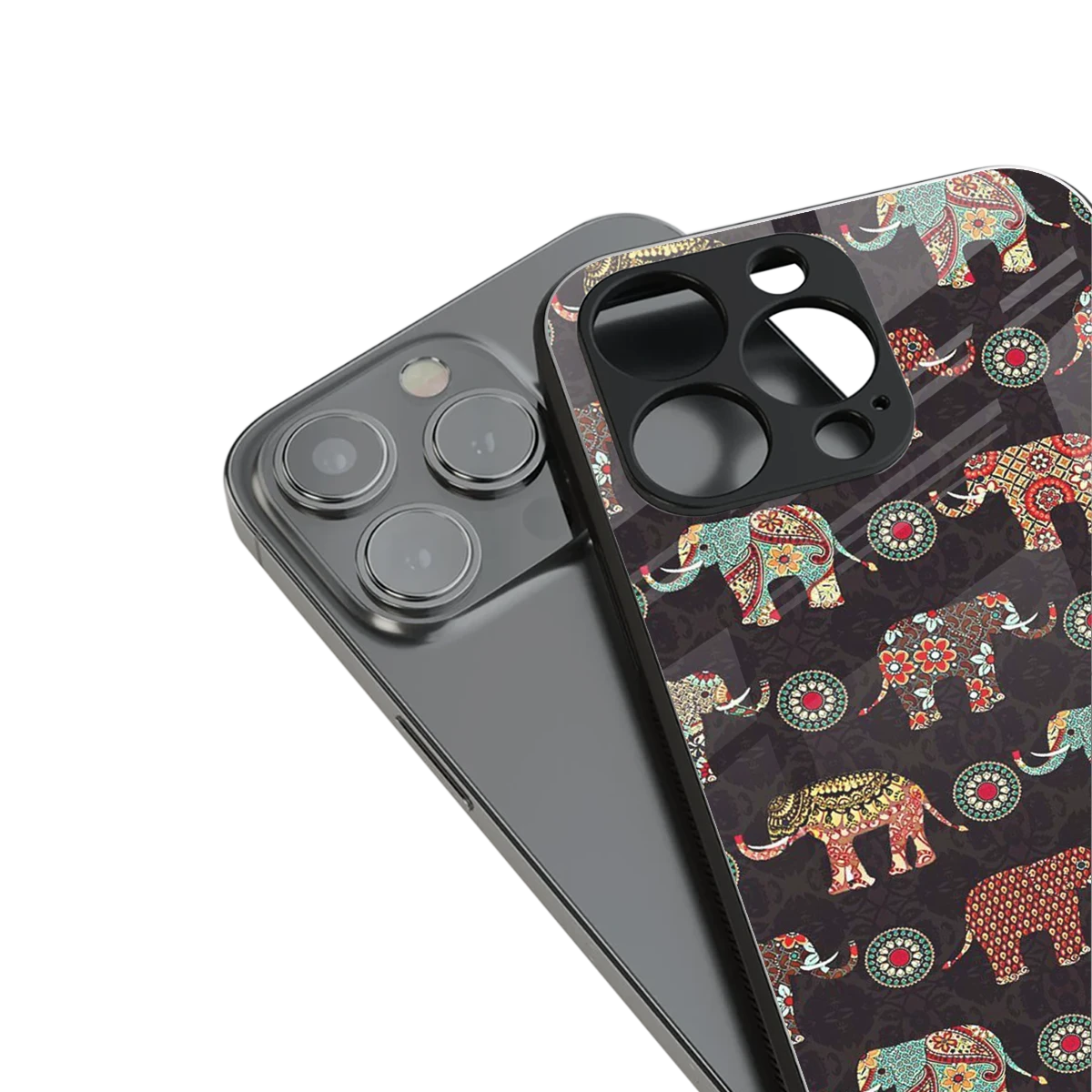 Elephant Art stylish phone case for iphone 13 pro | glossy glass and slim fit