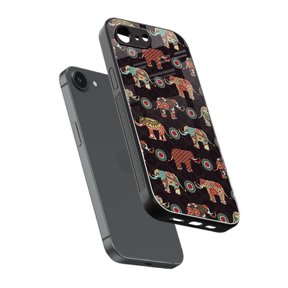 Elephant Art sleek iphone 16e cover with tempered glass back and TPU edges