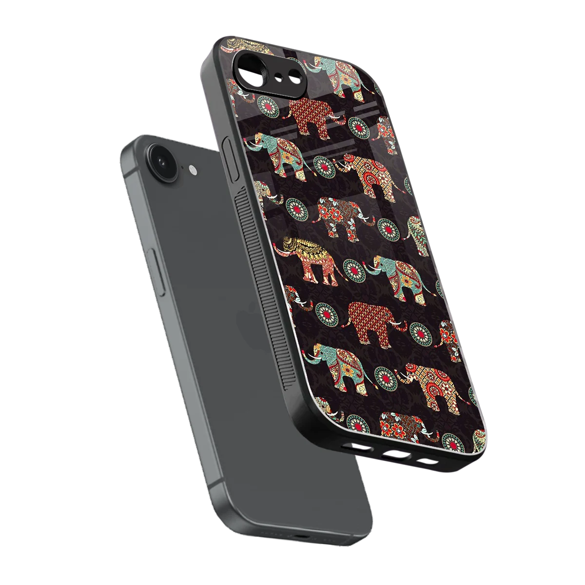 Elephant Art sleek iphone 17e cover with tempered glass back and TPU edges