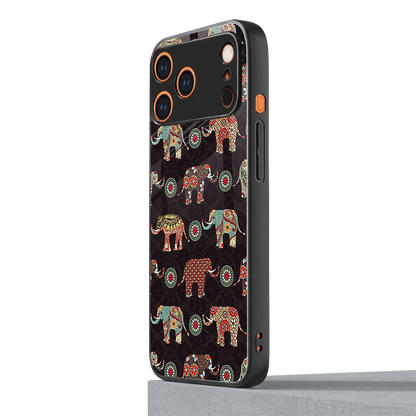Elephant Art iphone 17 pro max mobile cover | shockproof glass phone case