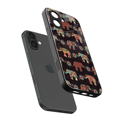 Elephant Art sleek iphone 17 cover with tempered glass back and TPU edges