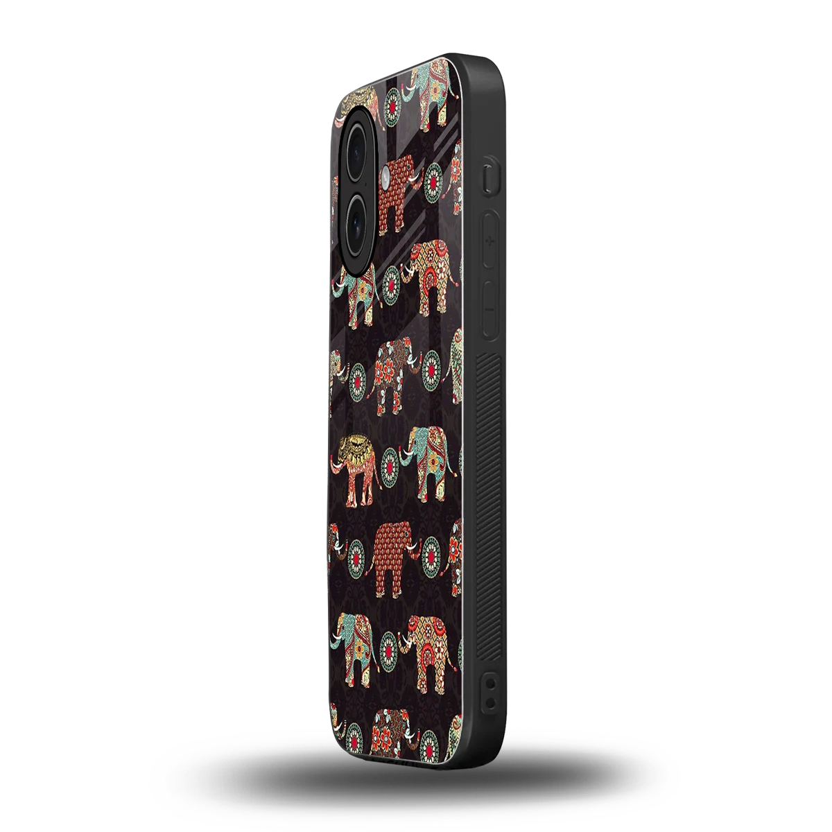 Elephant Art iphone 17 mobile cover | shockproof glass phone case